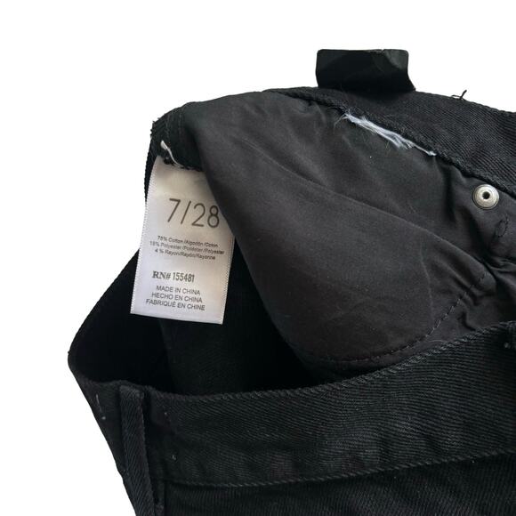 Simple Society Black Rhinestone Straight Leg Super High Rise Button Fly Jeans - Picture 5 of 11